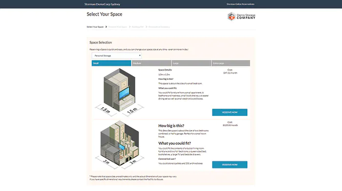 online reservations screen